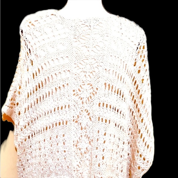 Blue-Pepper Vintage Crochet Poncho/Cardigan Swim Coverup Size S - Picture 6 of 10